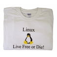 thumbnail image 1 of LIVE FREE OR DIE! Tux Linux Penguin T-Shirt Large, 1 of 1
