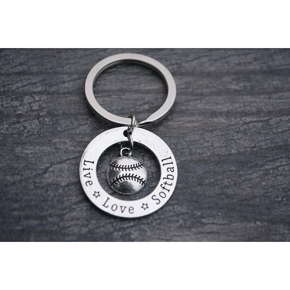 LIVE LOVE SOFTBALL KEYCHAIN