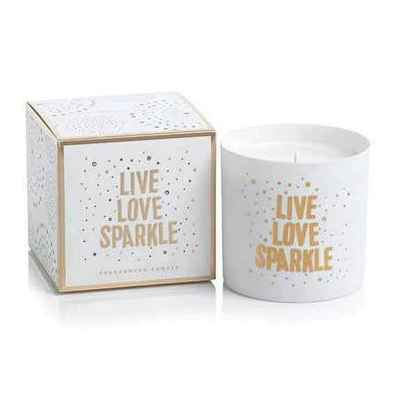 LIVE LOVE SPARKLE Black Fig Vetiver Zodax Porcelain Scented Jar Candle