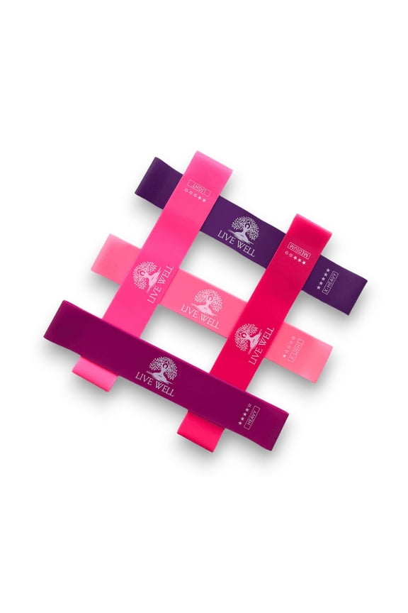 SLIM & TONE Elastic Resistance Bands- Exercise Bands for Legs and Butt, Set of 5