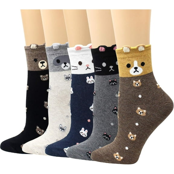 LIVEBEAR Korean Socks - Raccoon, Cat, Bear