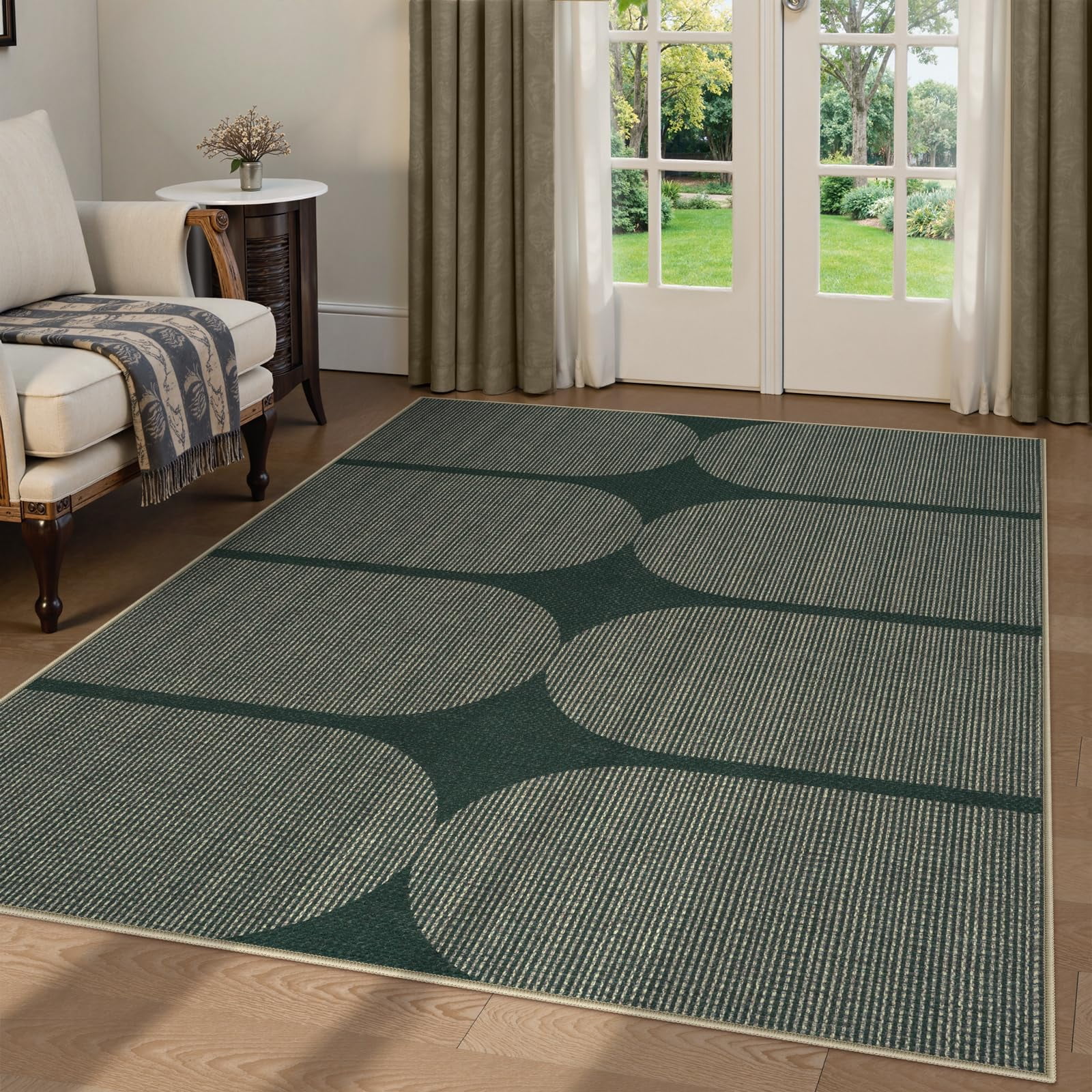 LIVEBOX Modern Rainbow Easy Jute Rug, 5x7 Washable Area Rugs for Living ...