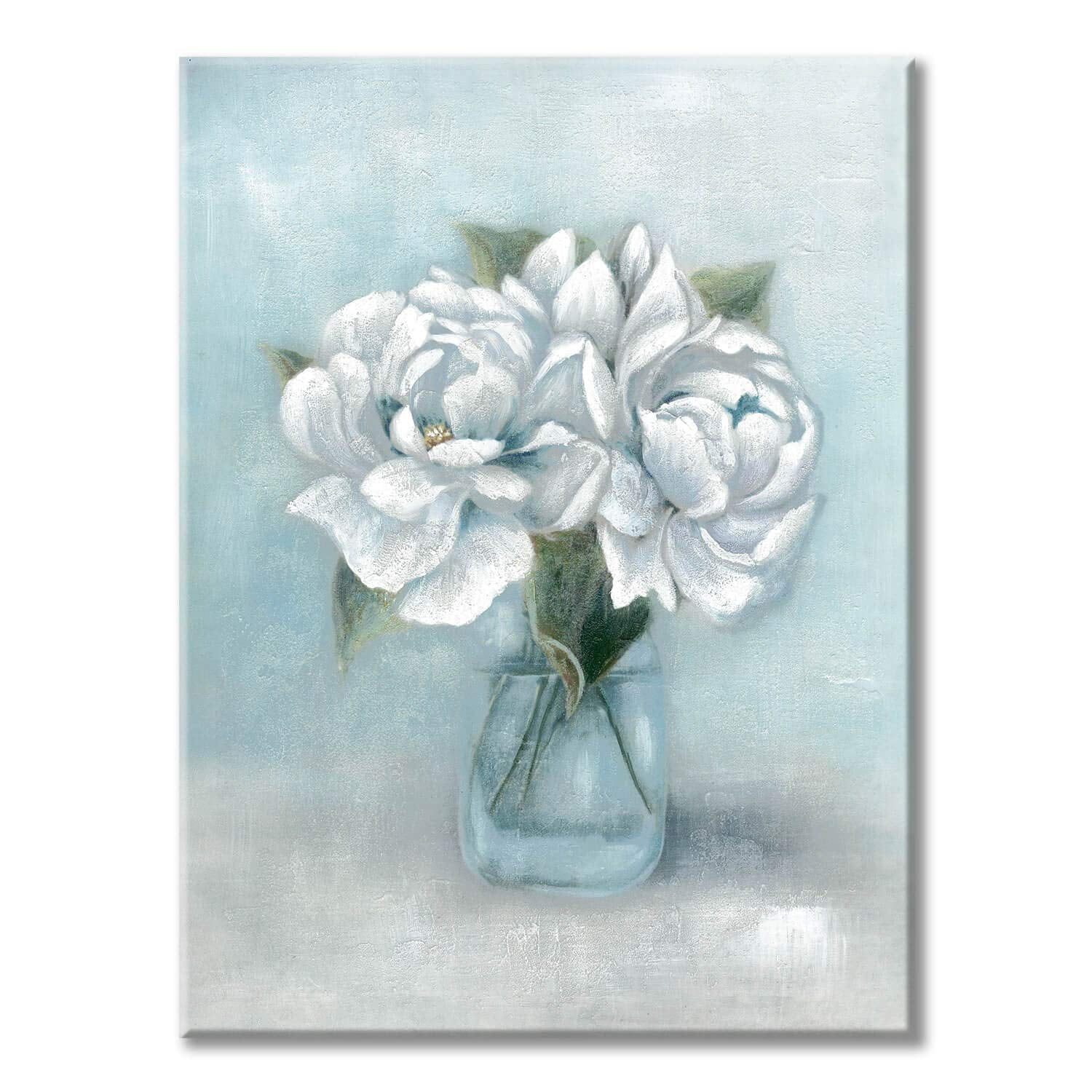LIVEDITOR Floral Wall Art White Flower Bouquet in Vase Painting Artwork