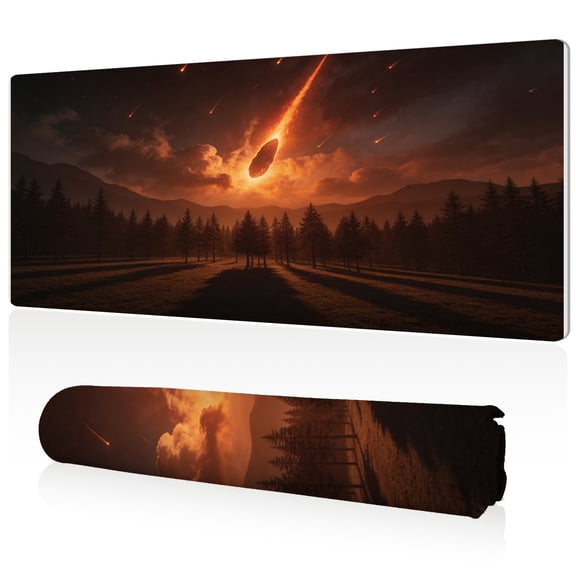 LIVEKEY Cosmic Meteorite XXL Mouse Pad 80x40cm Durable Easy Clean Non Slip Sewn Edges Gaming Office