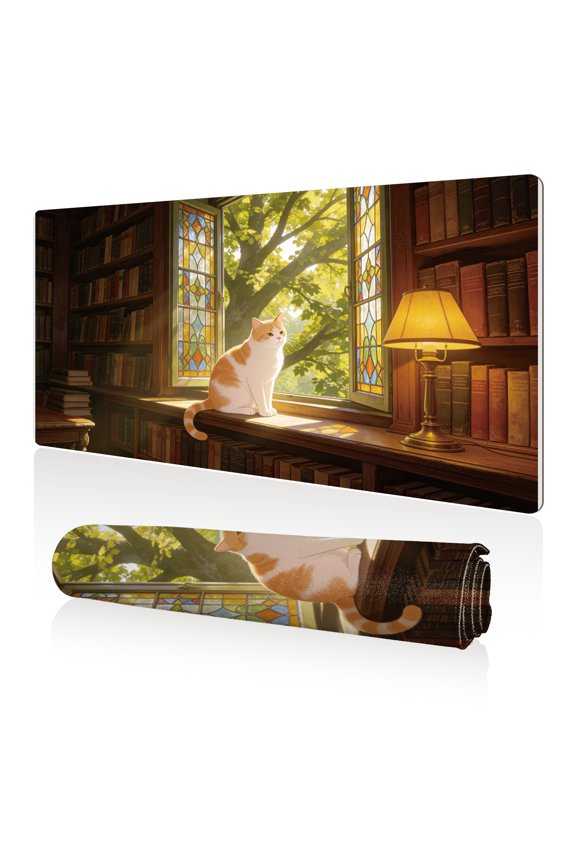Mouse Pad 80x40cm Extra Large Non Slip Stitched Durable Easy Clean Poppy Field Seaside Sailboat Landscape for Gaming Office