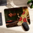 thumbnail image 1 of LIVEKEY Mouse Pad Durable Easy Clean Anti Slip Stitched Edge Fun Cartoon Pizza Slice Character Kitchen Art for Gaming Office Desk 26x21cm, 1 of 6