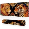 thumbnail image 1 of LIVEKEY Ultra Large Mouse Pad 80x40x0.3cm Full Desk Coverage Majestic Lion Tiger Art with Gold Pattern Durable Easy Clean Non Slip, 1 of 7