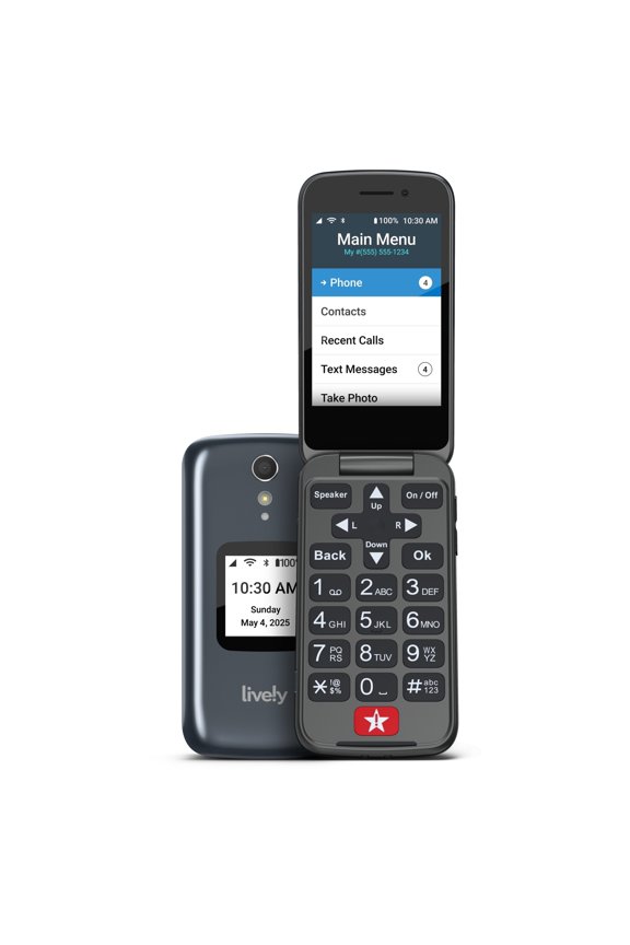 Jitterbug Flip2 - Flip Cell Phone for Seniors - Not Compatible with Other Wireless Carriers - Must Be Activated Phone Plan - No SIM Needed - Flip2 Graphite
