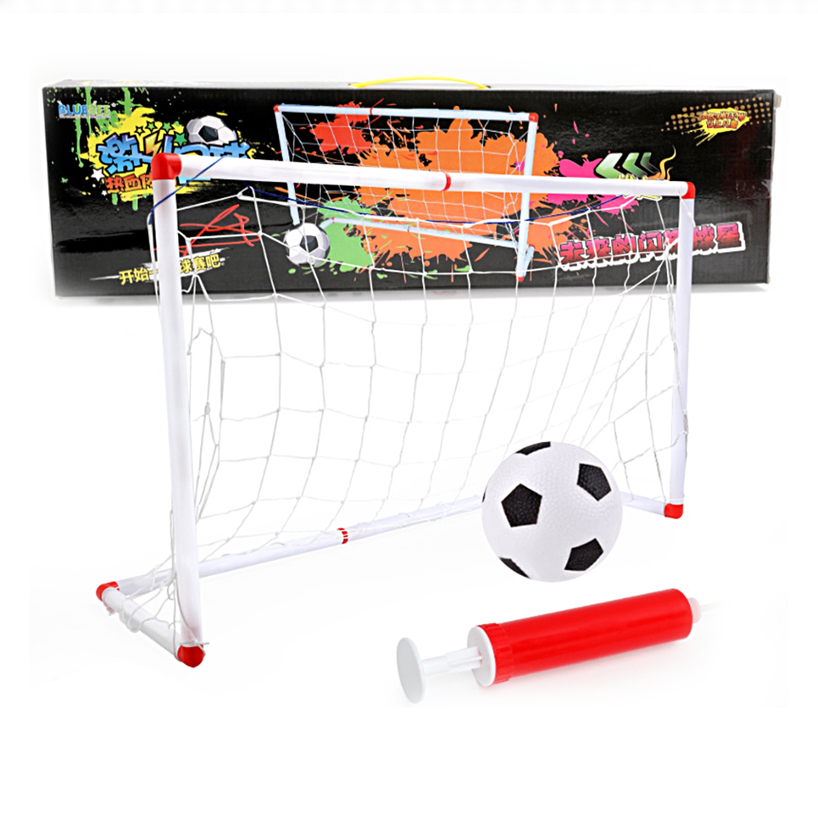 LIVEST 1 Set Mini Football Toy Portable Folding Soccer Goal Training 56/86/106/120cm Children Soccer Goal Net Ball Pump Post Outdoor Games