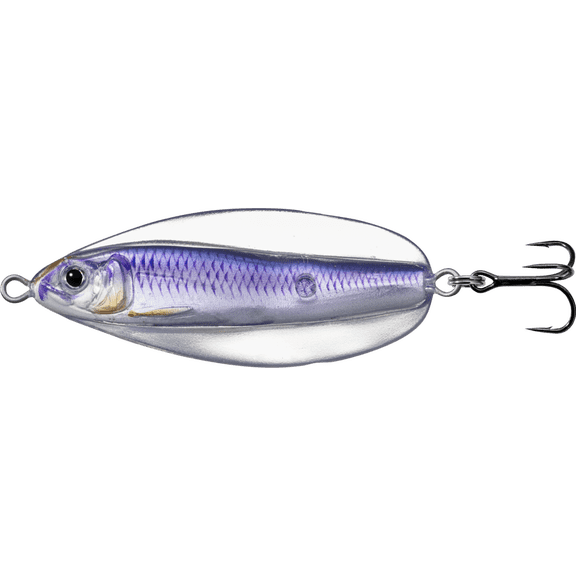 LiveTarget Erratic Shiner- Casting Spoon, 2 3/4", 3/4oz, Silver/Violet