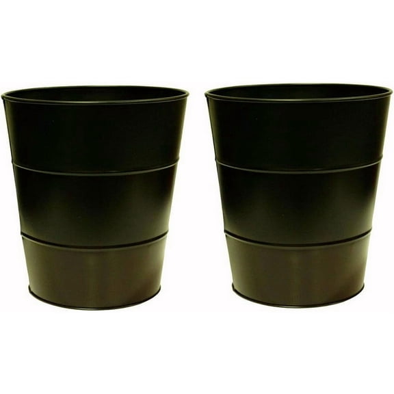 LIVEVIE Millennium Collection Modern Trash Can Wastebasket - Elegant Antique Copper Finish, Perfect for Recycling, Bathroom, Kitchen, Home Office, Dorm, Kids Room (Set of 2)