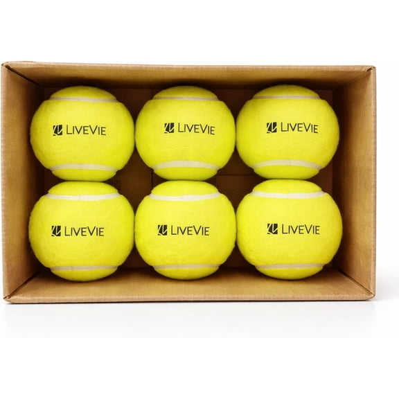 LIVEVIE Professional Cricket Tennis Balls High Visibility Training Balls in Fluorescent Green & Classic Match Red Durable Rubber & Wool Fiber Standard 2.5 Inch Pack of 6