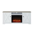 thumbnail image 1 of LIVILAND 70" Farmhouse TV Stand with Fireplace For TVs Upto 75" Gray/White, 1 of 10
