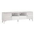 thumbnail image 1 of LIVILAND Engineered Wood & Marble TV Stands For TVs Upto 75" in White, 1 of 8