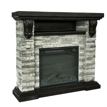 LIVILAND Farmhouse 45" Electric Fireplace in Gray