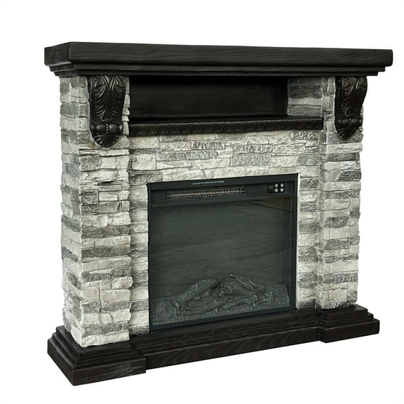 LIVILAND Farmhouse 45" Electric Fireplace in Gray