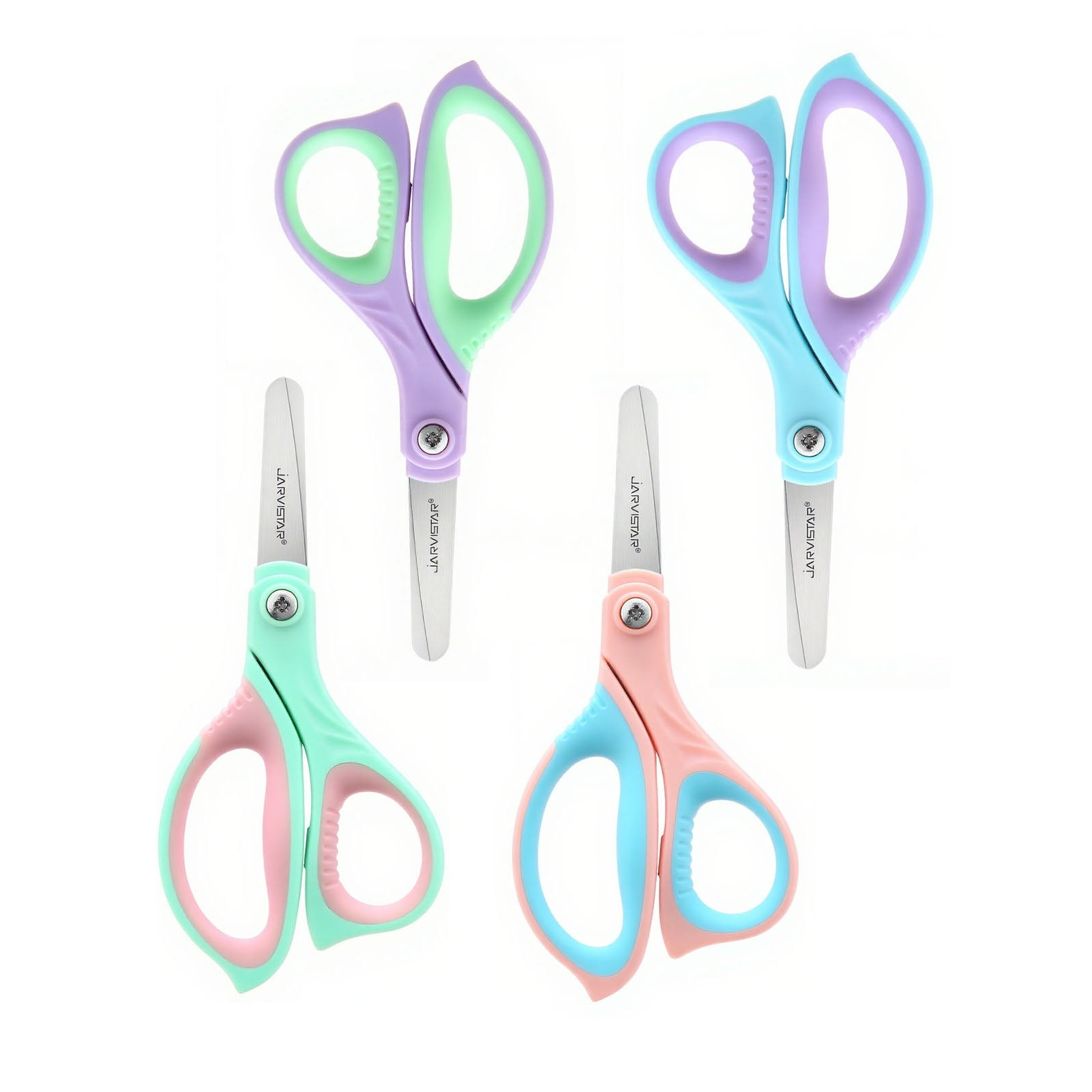 LIVINGO 4-Pack 5.5-Inch Safety Scissors with Rounded Tips for Craft and Home Use