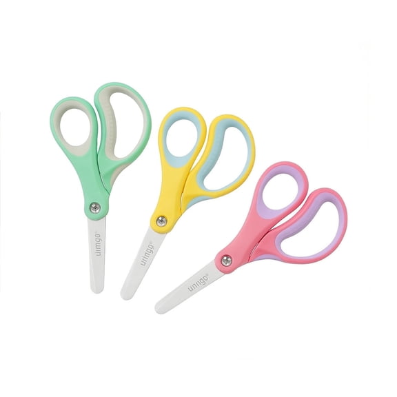 LIVINGO 3-Pack 5-Inch Rounded Tip Safety Scissors for Home and Craft Use