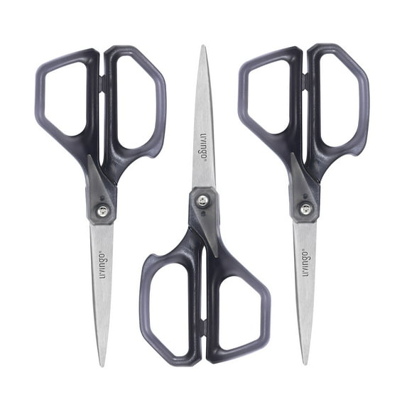 LIVINGO All Purpose Scissors, 8 Inch, 3 Count, 3 Pack