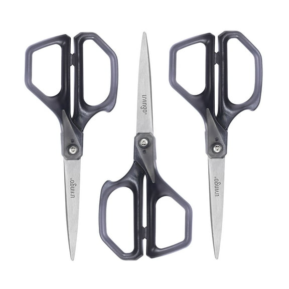 LIVINGO All Purpose Scissors, 8 Inch, 3 Count, 3 Pack