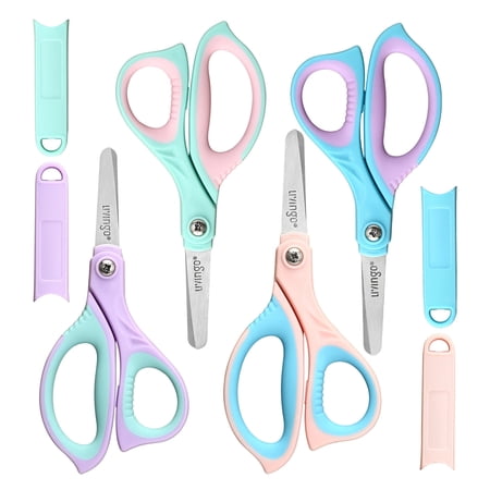 LIVINGO 4-Pack 5.5-Inch Safety Scissors with Rounded Tips for Craft and Home Use