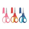 thumbnail image 1 of LIVINGO 5" 3 Pack Scissors, Safety Blunt Tip for Classroom, 3 Pack Red Pink Blue, 1 of 8