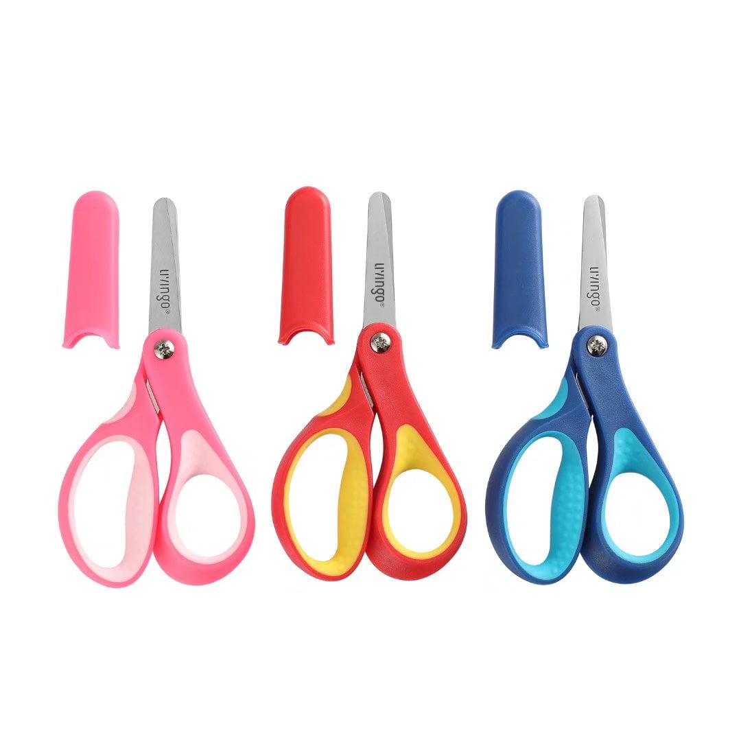 Universal Kids' Scissors 5 Length 1 3/4 Cut Rounded Blue; Red 2 per pack  92024