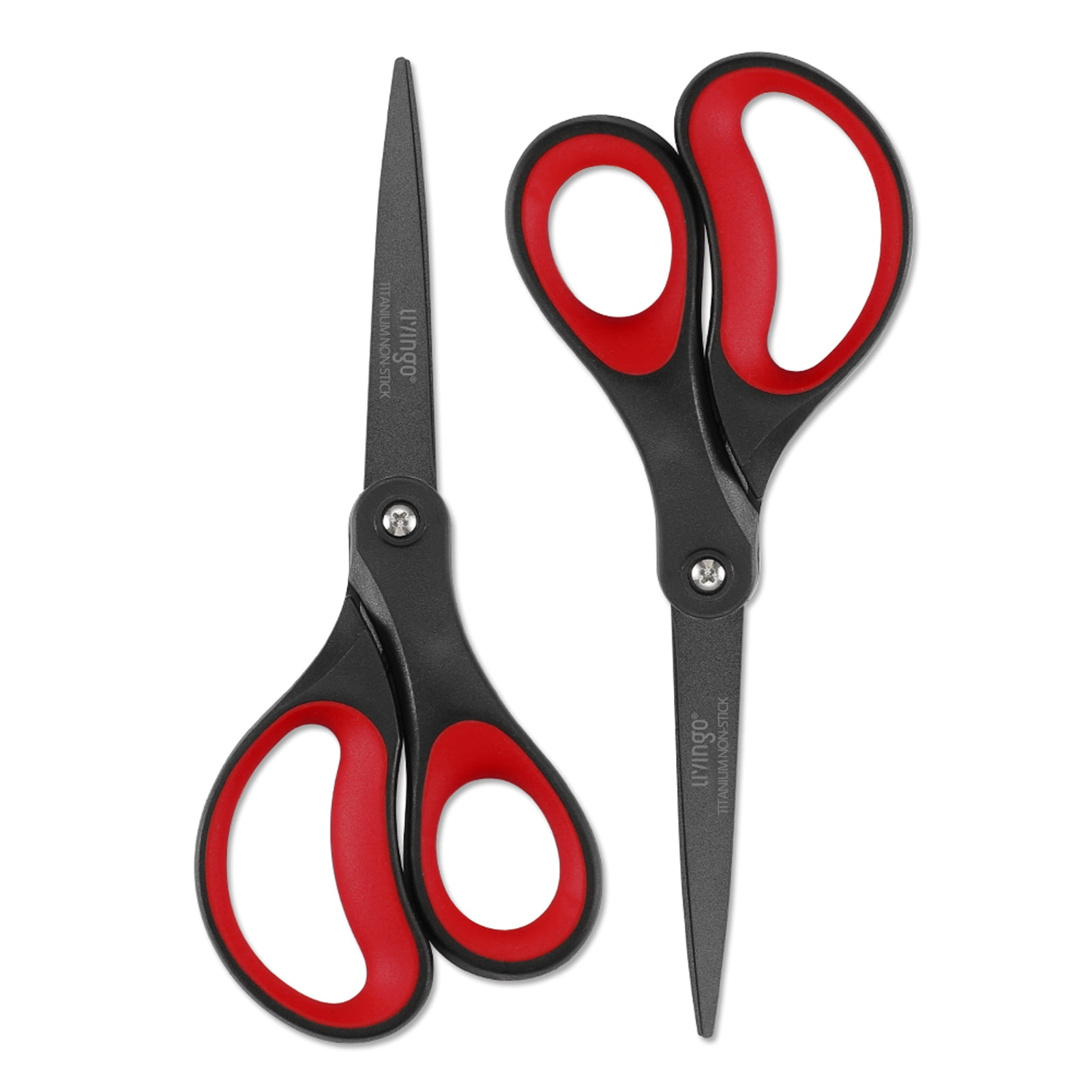 Scotch 1408ESF Scissors, 8 Household Scissors, Stainless Steel, 1 Pair, Red