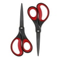 thumbnail image 1 of LIVINGO 8" Titanium Non-Stick Scissors, All Purpose for Office, 2 Pack Red Black, 1 of 6