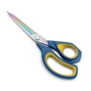LIVINGO Fabric Cutting Scissors, Sharp Titanium Heavy Duty Shears for Sewing, 8.5" Blue