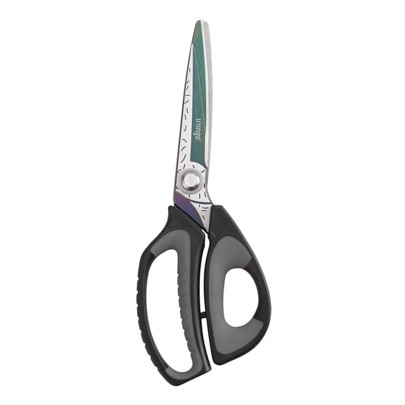 LIVINGO Heavy Duty Industrial Scissors: 10" Utility Stainless Steel Sharp Scissors all Purpose Premium Titanium Coating Forged Shop Shears for Household Pruning, Gardening, Construction, Black & Grey