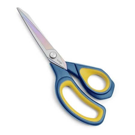 LIVINGO Sewing Scissors, Sharp Titanium Heavy Duty Shears for Cutting Fabric, 8.5" Blue