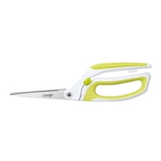 LIVINGO Spring Action Fabric Scissors, Professional Sharp Heavy Duty Shears 10 inch Green / White