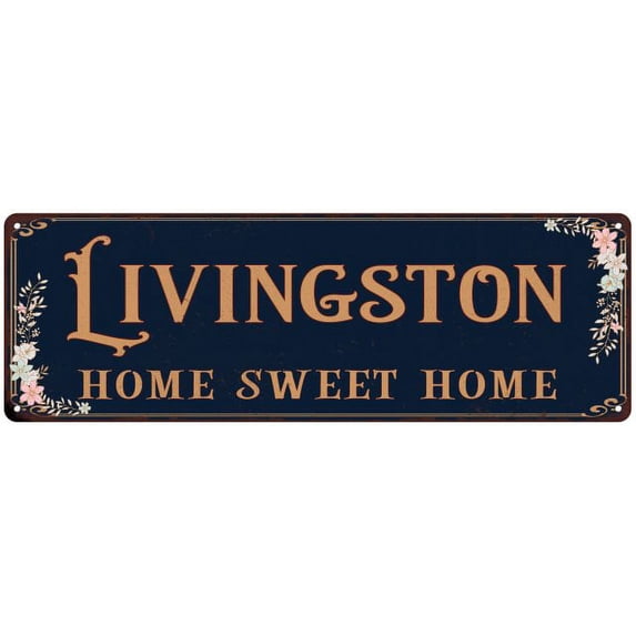 LIVINGSTON Home Sweet Home Victorian Gift 6x18 Metal Sign 206180046992