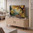 thumbnail image 1 of LIVIZA 55" Fluted TV Stand for TVs up to 60", Mid Century Curved Entertainment Center, Natural, 1 of 8