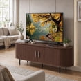 thumbnail image 1 of LIVIZA 55" Fluted TV Stand for TVs up to 60", Mid Century Curved Entertainment Center, Walnut, 1 of 8