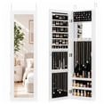thumbnail image 1 of LIVIZA Full-Length Mirror Jewelry Cabinet with Hooks & Storage Shelves, Wall Door Mounted Jewelry Armoire Organizer,White, 1 of 8