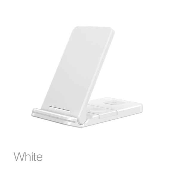 LIVO Wireless Charger, 18W Fast iPhone Charging Station for iPhone 15/14/13/12 /11/Pro Max/Plus /XR,Airpods Pro/2 (With QC3.0 Adapter)/