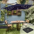 thumbnail image 1 of LIVOOSUN Solar Powered 8.2ft LED Patio Offset Umbrella With Base Navy, 1 of 5
