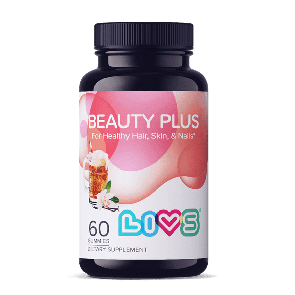 LIVS Beauty Plus Gummies Biotin - Collagen Multivitamin for healthy hair, skin, and nails 60 Gummies