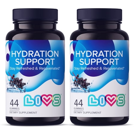 LIVS Electrolytes Gummies | Pack of 2 | Elderberry Flavor, Vegan & Kosher, Helps Restore Hydration - 88 Gummies