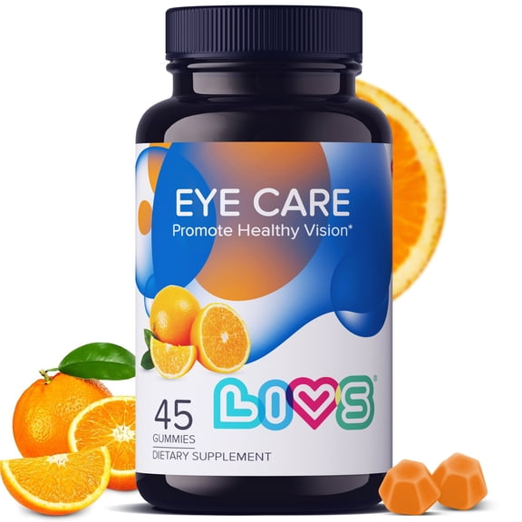 LIVS Eye care Mineral Supplements - Vegan gummy for Protects Eye Health & Brain Focus - Orange Flavor 45 Gummies