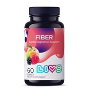 LIVS Fiber Gummy. Wellness Vitamin Supplement. Raspberry, Peach, & Blackberry Flavors, 60 Gummies