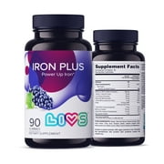 LIVS Iron Plus Gummies : Iron Supplements Supports Energy and Focus Levels, Multivitamins Gummy : Grape Flavor 90 Gummies