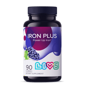 LIVS Iron Plus Gummies : Iron Supplements Supports Energy and Focus Levels, Multivitamins Gummy : Grape Flavor 90 Gummies