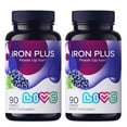 thumbnail image 1 of LIVS Iron Plus Gummies - Iron Gummies with Vitamin C, B12, Folate, Zinc & Biotin - Energy, Immune & Blood Support - Grape Flavor - Pack of 2 - 180 Count with 90 Servings, 1 of 8