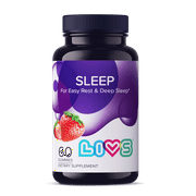 LIVS Melatonin and Magnesium Gummies : Sleep Support Supplement for Adults, Strawberry Flavor, 60 Gummies