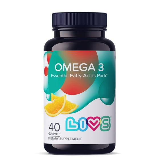 40-count, vegan, gelatin-free, flaxseed oil-based gummies with Omega 3, 6 & 9, supporting heart, brain, joint, and eye health