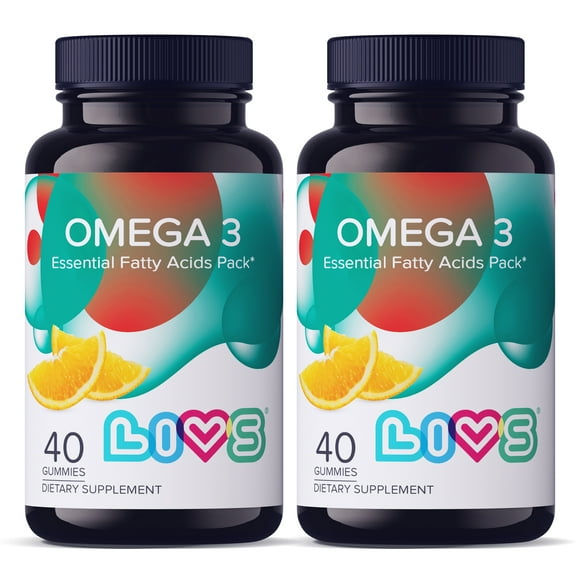 LIVS Omega 3 Gummies for Adults with Flaxseed Oil (Omega 3, 6, 9) – Heart Health, Brain Function, Joint & Eye Support for Women & Men - 80 Count