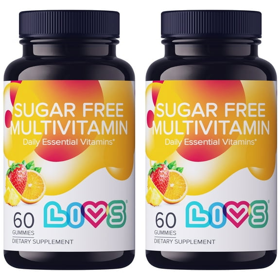 LIVS Sugar-Free Multivitamin Gummies for Adults | Pack of 2 | Vitamin A, C, D, E, B-Complex, Overall Wellness Support, 120 Gummies